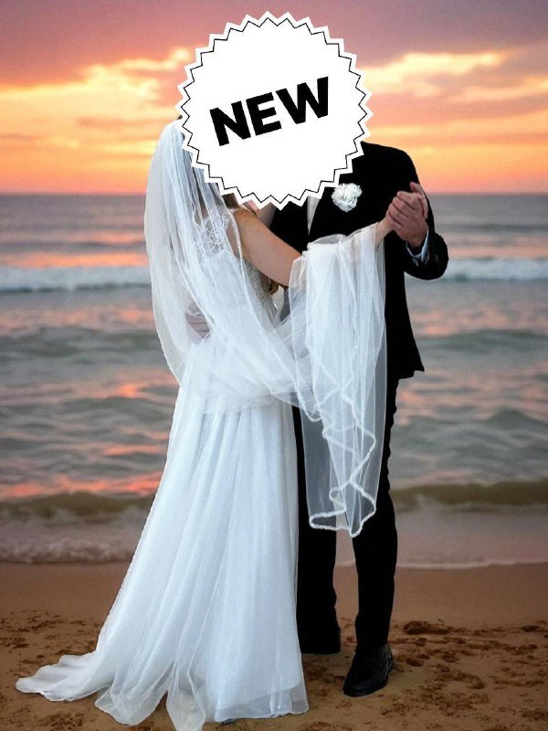 Свадебное платье размер S/M с шлейфом