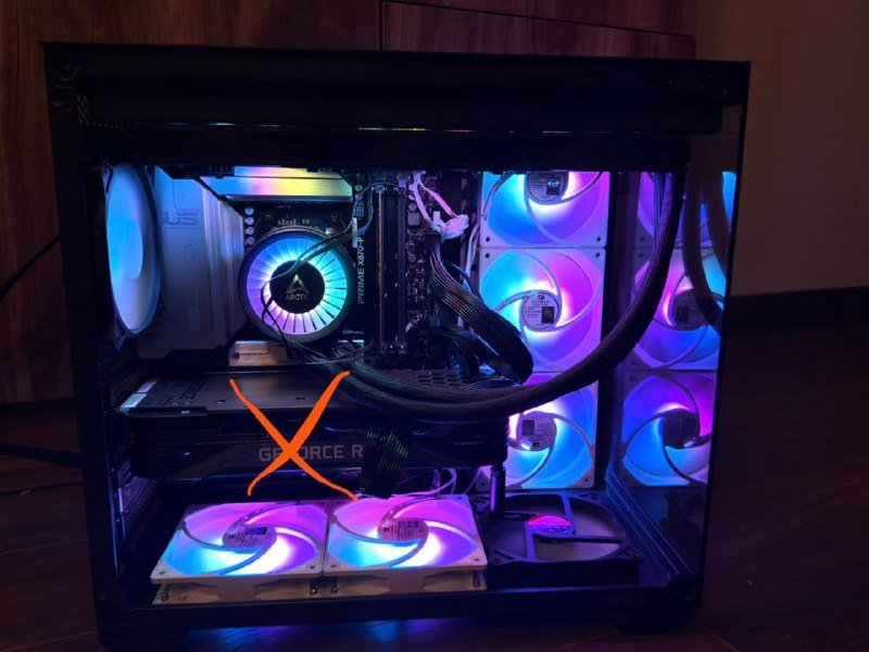 Процессор AMD Ryzen 9 7900x, материнская плата ASUS Prime x870-P, оперативная память 16GB DDR5, система охлаждения Arctic Liquid Freezer III Pro, блок питания Gigabyte 850W, корпус Deepcool с вентиляторами 2