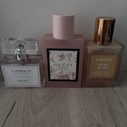 Chabaud Vintage, Gucci Bloom, Tom Ford Soleil Blanc