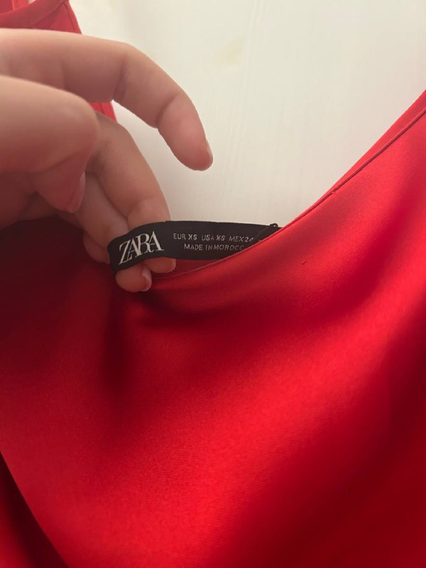 платье Zara красное XS-S 3