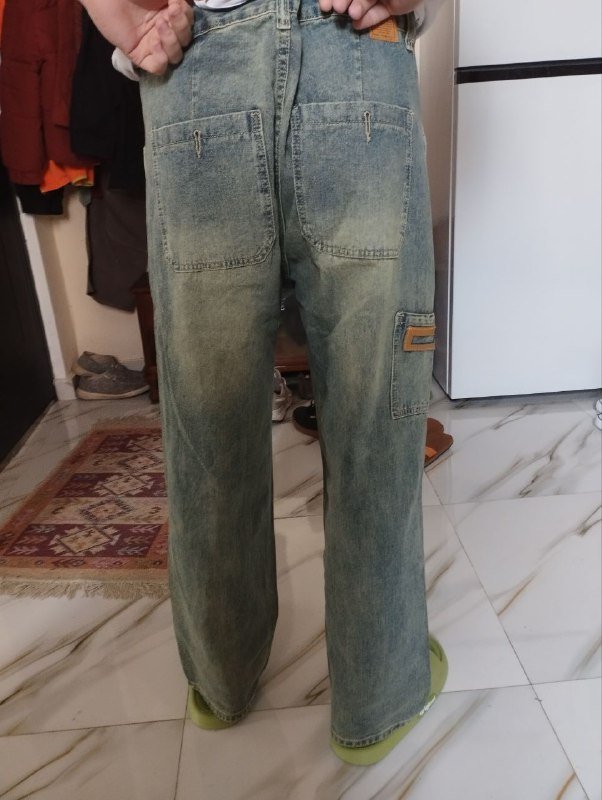 Джинсы зеленоватого оттенка 48 размер 6