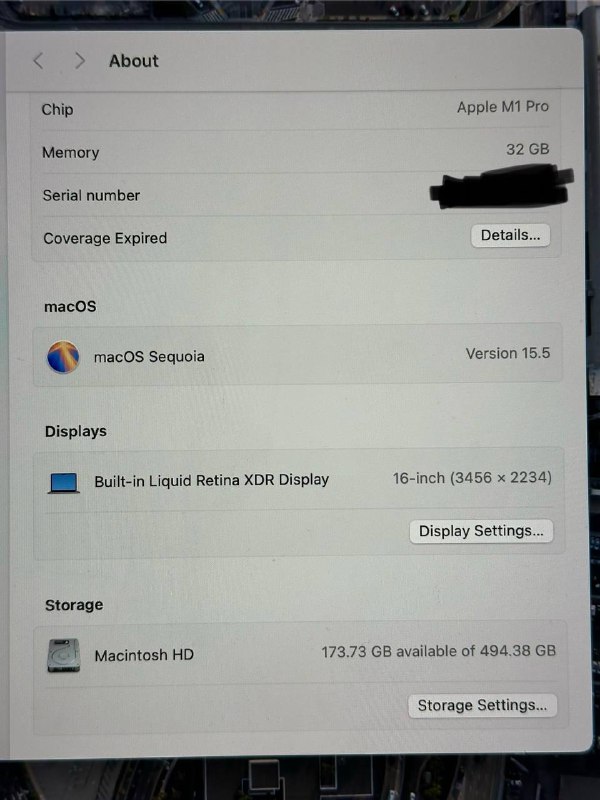 MacBook Pro M1 Pro 16 дюймов 32/512 5