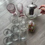 Стаканы, бокалы, стеклянный чайник 1