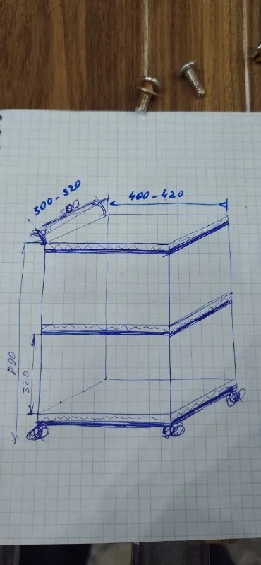 Этажерка на колесиках