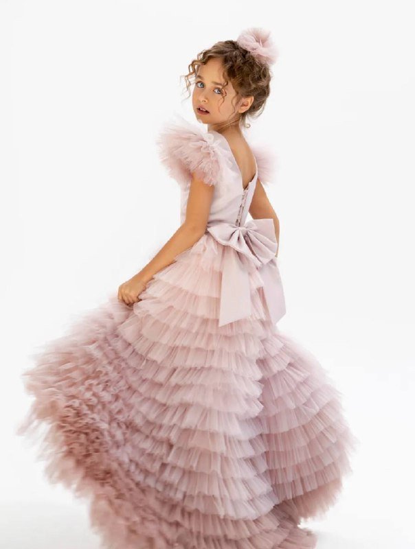 Детское платье пыльно-розовое 3