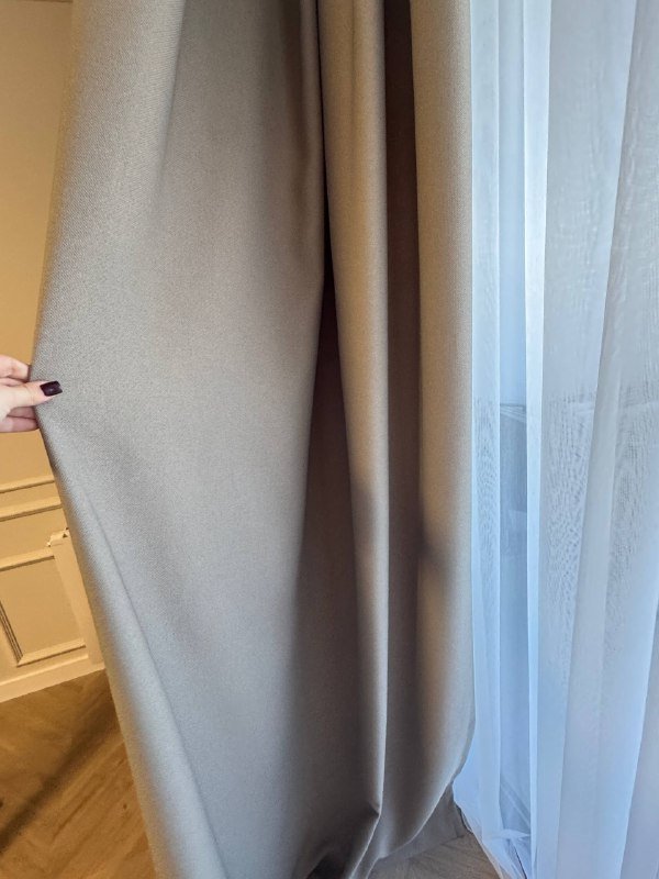 Шторы блэкаут из премиум ткани, бежевые 6