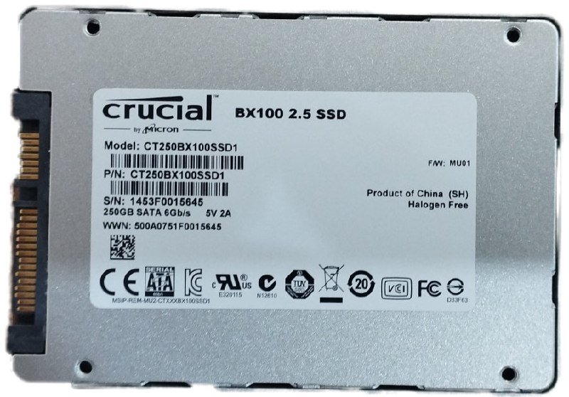 SSD 250 гигабайт б.у.