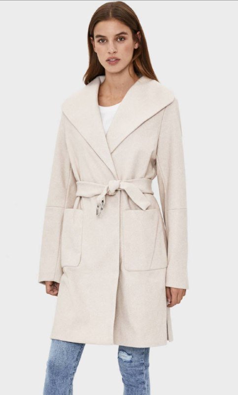 Пальто Bershka размер М молочного цвета 4
