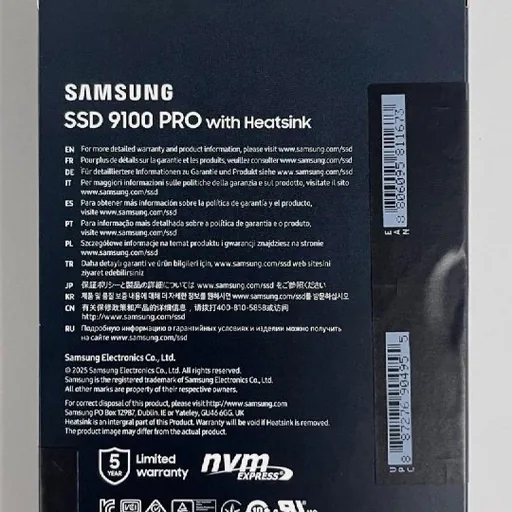 Samsung SSD 9100 Pro 1TB with heatsink