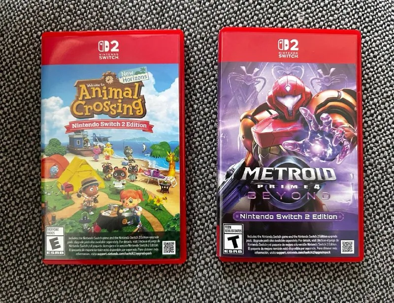 Картриджи Nintendo Switch 2, Animal Crossing, Metroid Prime 4
