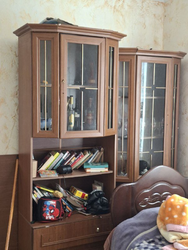 Шкаф книжный со стеклянными дверцами 2