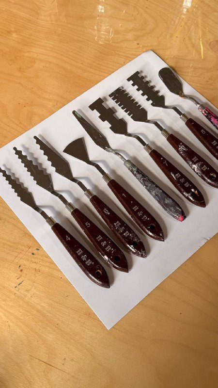 Набор мастехинов, мини шпатели, фактурный акрил