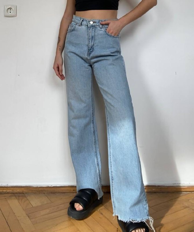 Джинсы на высокой талии, размер S, состояние 9/10 2