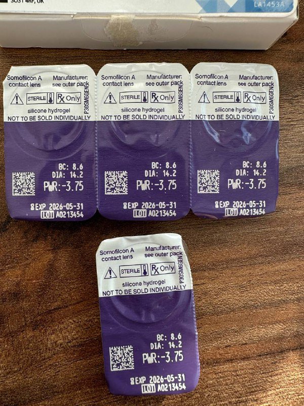 Контактные линзы на 1 месяц -3.75 и -4.00 2