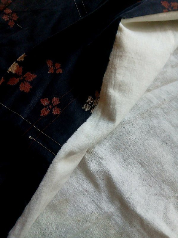 Чёрная хлопковая кимана, шёлковая серо-голубая кимана 2