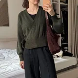 Платье Baratava, ботинки Mustang, жилетка Zara, кардиган, брюки H&M 4