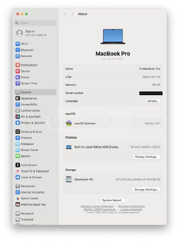 Macbook Pro 16 Inch 2024 M3 Pro 36/512 2