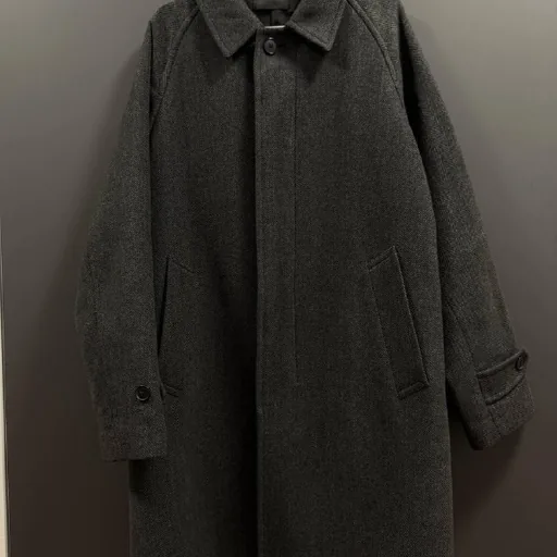 Мужское пальто Uniqlo балмакан тёмно-серое