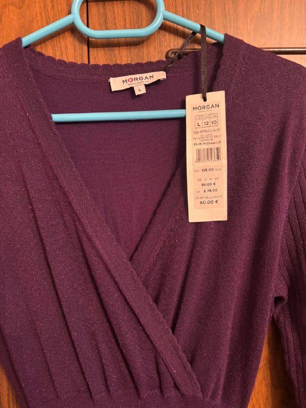 Платье женское вязаное фиолетовое