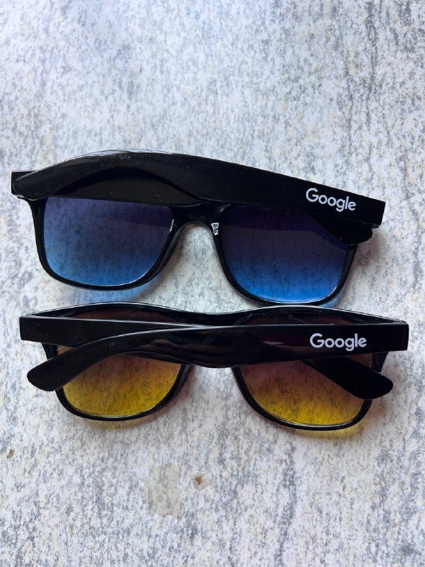Мерч Google солнцезащитные очки с синими и желтыми стеклами 2
