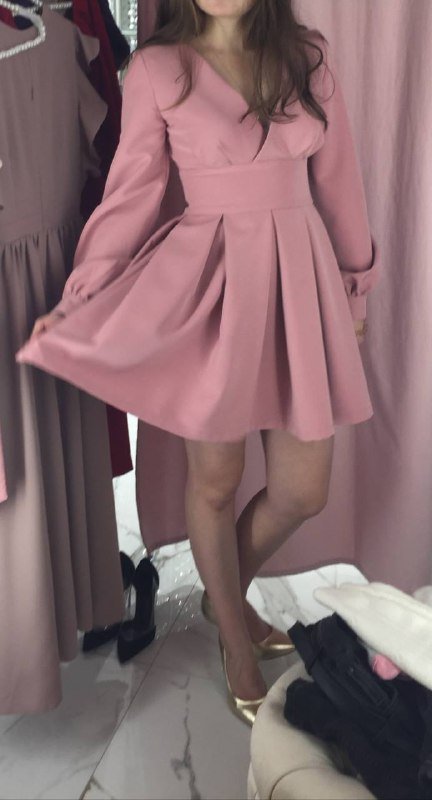 Платье CLAN V розовое размер S 2