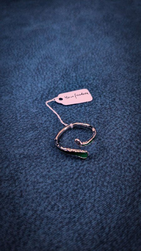 Посеребренное регулируемое кольцо размер 17,5-18 3