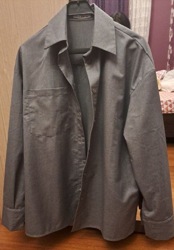 Серая мужская рубашка XL