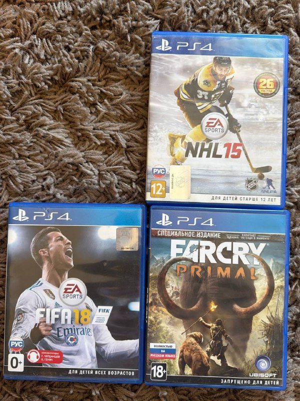 FIFA 18, Farcry Primal, NHL 15 игры для PS4