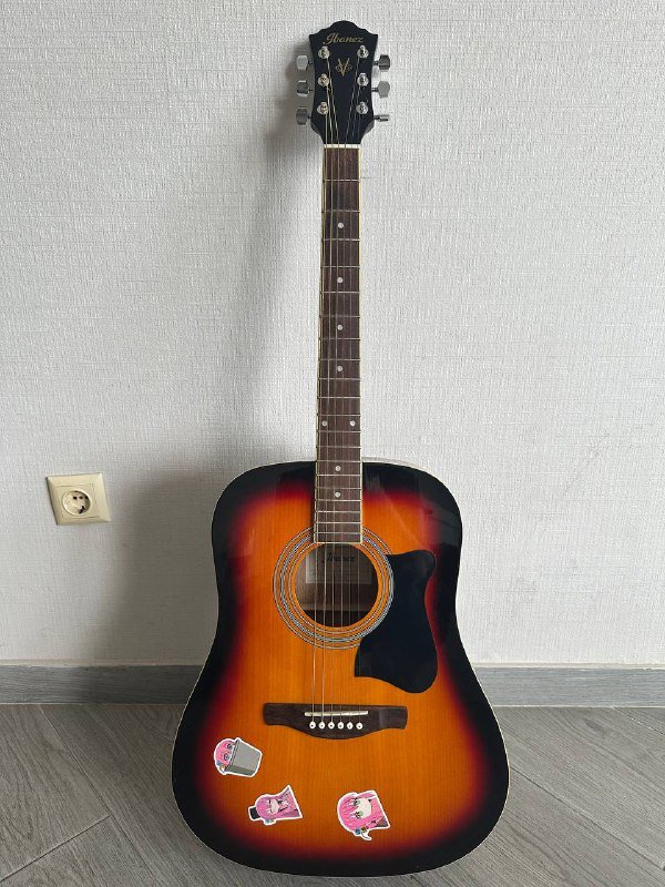 акустическая гитара Ibanez с чехлом, каподастром, медиаторами 2