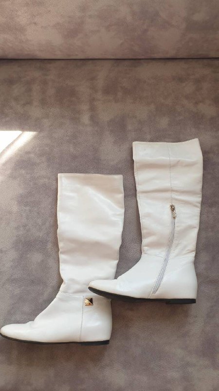 Белые женские сапоги размер 37