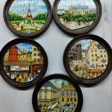 Винтажные подставки с рисунками Парижа 1