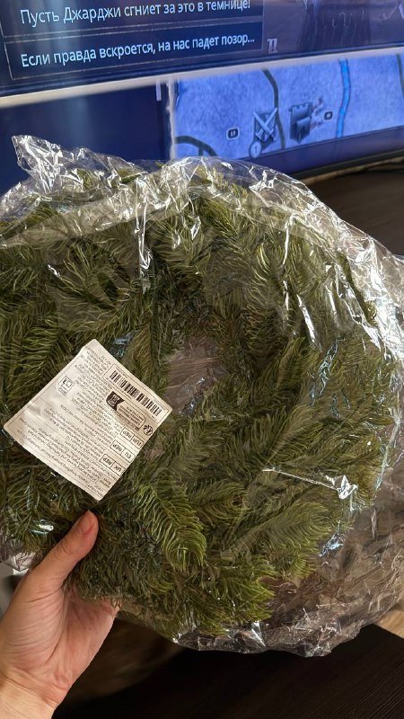 Новогодний венок литой лапник