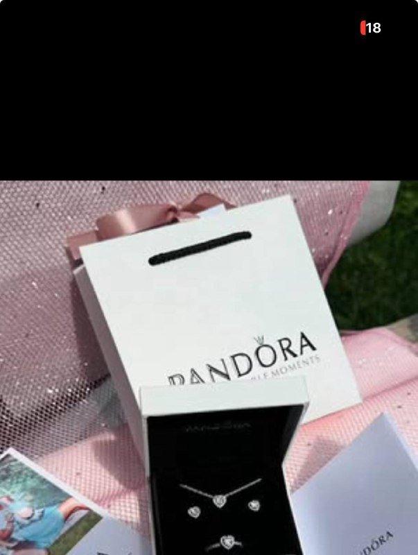 Комплект Pandora с ожерельем, серьгами и кольцом