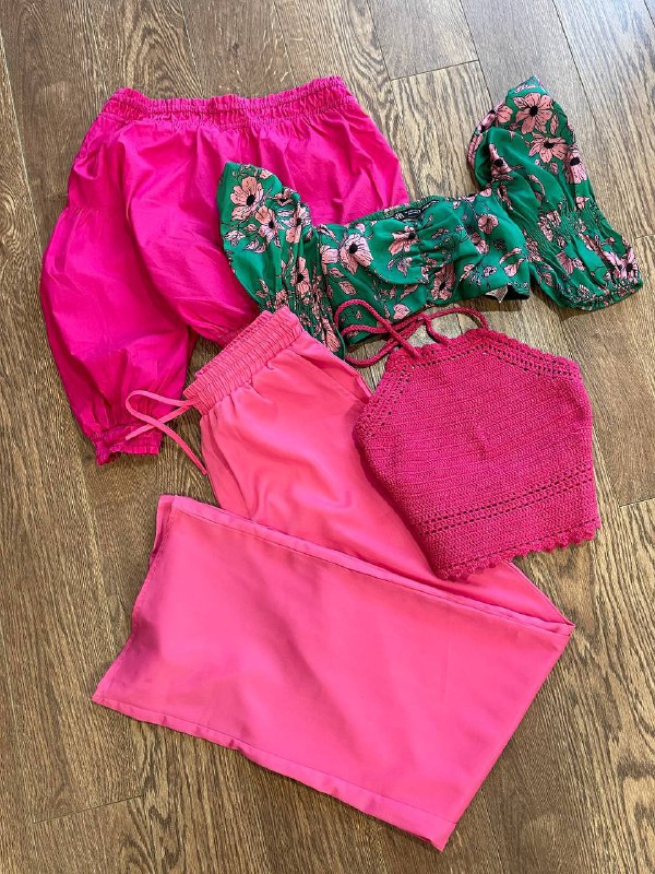 Розовые штаны, Блузка Bershka, Топ Zara