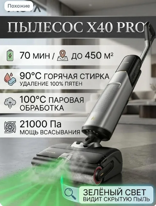 Вертикальный моющий пылесос Dreame MOVA X40 Pro