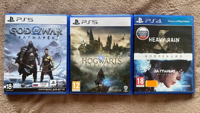 God of War Ragnarök, Hogwarts Legacy, Heavy Rain