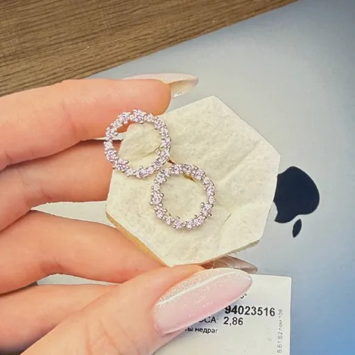 Sokolov silver earrings with cubic zirconia