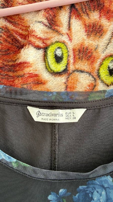 Платье Stradivarius с сетчатыми рукавами L 3