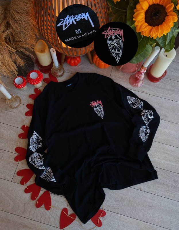 Свитшот Stussy черный, лонгслив Stussy черный 2