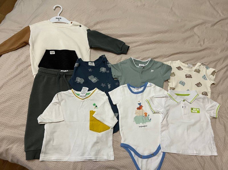 Пакет одежды мальчику теплый костюм, футболки, боди