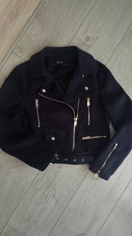 Куртка Zara темно синий под замшу размер S 3