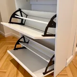 Обувница JYSK белая с 2 откидными секциями 2