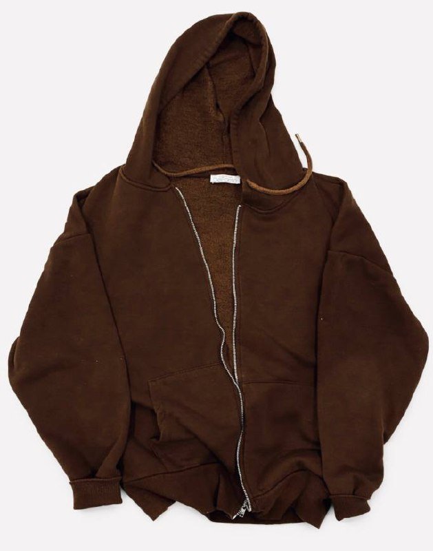 коричневая мужская толстовка на молнии с капюшоном 1