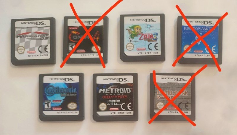 Zelda Phantom Hourglass, Mario Kart DS, Castlevania Dawn of Sorrow, Metroid Prime Hunters