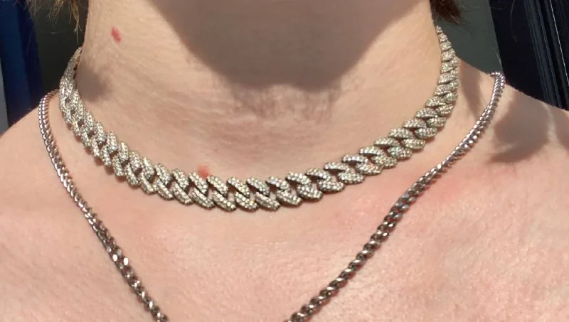 Айс аут Cuban Link цепь с цирконием, серебро 925 1