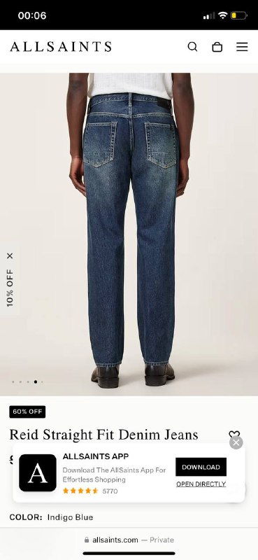 Джинсы All Saints мужские новые 3