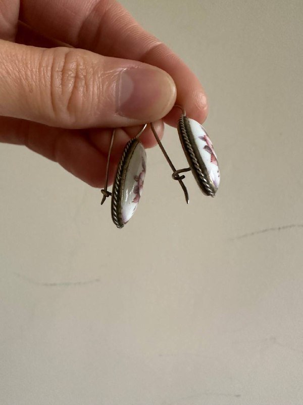 Кольцо и серьги винтаж с эмалью 4