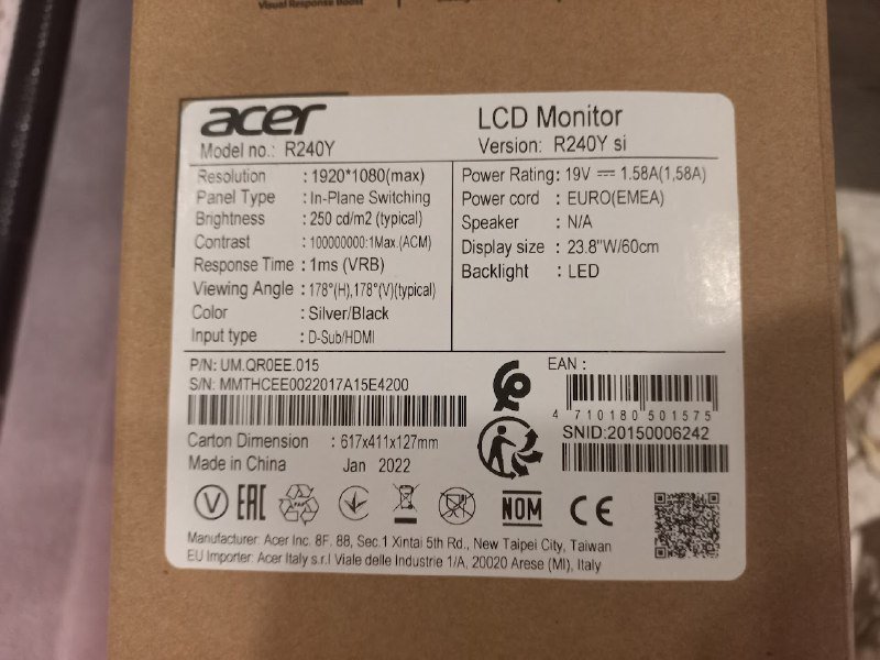 Мониторы Acer 23.8 R240Y и R240HY 4