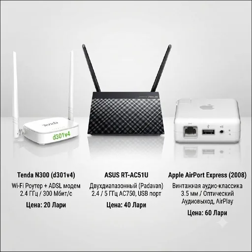 Wi‑Fi роутеры Tenda, ASUS, Apple AirPort Express