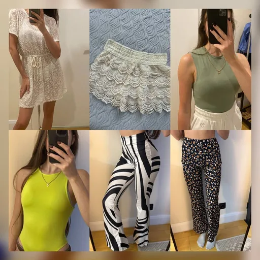 Женская одежда, купальники, топы, платья, брюки, сумочка